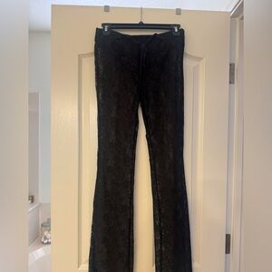 Black Lace Flare Pants